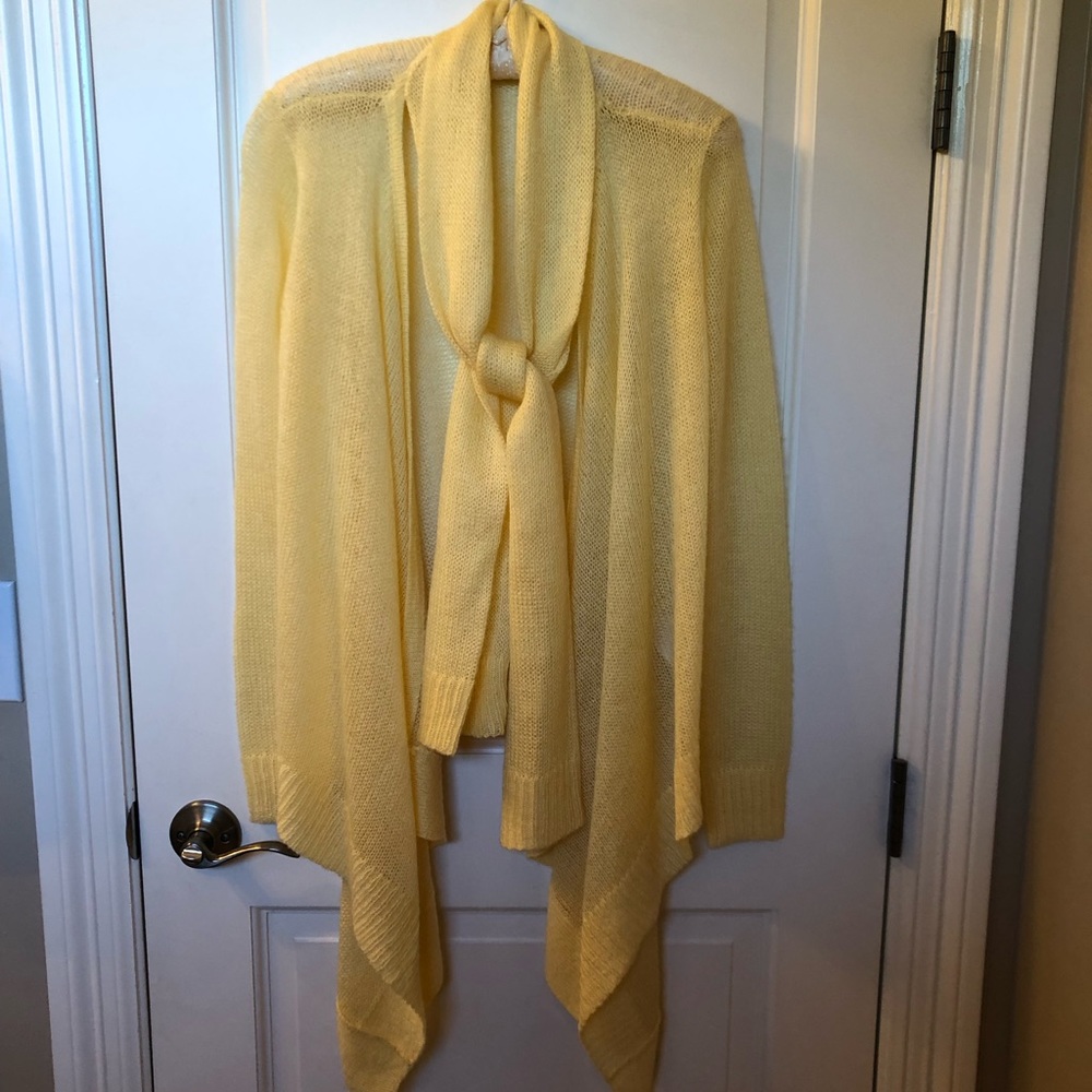 NWOT Michael Kors Yellow Lightweight Waterfall Cardigan • XS
